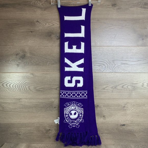 Disney Accessories - Disney Parks Jack Skellington Purple Fringe Knit Winter Unisex Adult Long Scarf